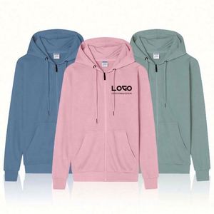 Custom Logo Cotton Hoodie <b>Jacket</b> Coat for Men New Design Plus Size XL Fleece Sweatshirt With Zipper & Hooded Collar - Product Image 1