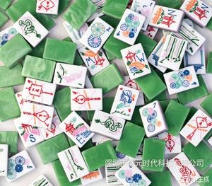 Jeu de Mahjong Portable Pliable de Luxe en Acrylique Vert Émeraude à 4 Couches, Composite Premium pour 4 Joueurs, <span class=keywords><strong>Poker</strong></span> - Product Image 1