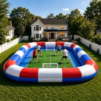 Terrain de football portable pour enfants 2026 - Arène de football gonflable pour jardin, bâche en PVC, filet de sécurité, avec pompe à air et sac, OEM