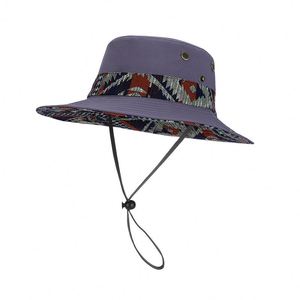 Sombreros de Sol de Ala Ancha para Hombres y Mujeres - Sombreros de Protección Solar para Montañismo y Pesca al Aire Libre en Primavera y Verano, Estilo Étnico - Product Image 2