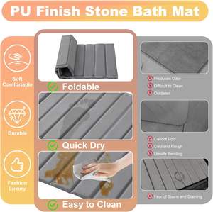 Cf מותאם אישית פו עור diatomite שולחן מחצלת אנטי להחליק מקלחת רצפת שטיח מחצלת שטיח מחצלת שטיח ללא החלקה סופג אמבט מחצלת אבן מחצלת אבן - Product Image 6
