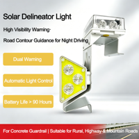 Balise solaire LED pour garde-corps, à photocommande automatique, haute visibilité 1000m, boîtier aluminium+PC, sécurité routière, indice IP66