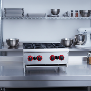 Estufa de Gas Comercial Profesional de 25.2KW, de Acero Inoxidable Resistente con Doble Quemador para Restaurantes, Cocinas, Hoteles y Servicios de Catering - Product Image 1