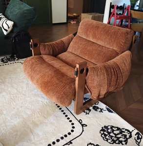 Poltrona Relax Verde Moderna per Soggiorno di Villa, Camera da Letto d'Hotel, con Struttura in Legno e Tessuto Rinfrescante - Product Image 2