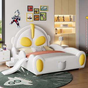Sac souple moderne et simple pour bébé garçon avec dessin animé <span class=keywords><strong>Lit</strong></span> simple pour enfants pour meubles de chambre à coucher <span class=keywords><strong>Lit</strong></span> pour enfants avec toboggan et protection de sécurité - Product Image 1