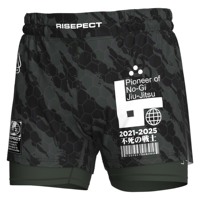 Short fendu mi-long pour MMA et BJJ Double couche avec doublure de compression Tissu doux super léger et durable