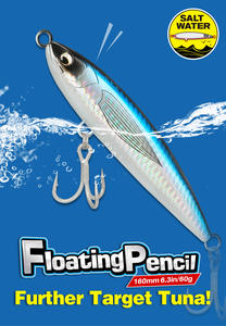 NEW160F 60g 10 colori richiamo a matita galleggiante <span class=keywords><strong>esche</strong></span> <span class=keywords><strong>artificiali</strong></span> per nuotare topwater spigola luccio duro <span class=keywords><strong>pesca</strong></span> <span class=keywords><strong>con</strong></span> gancio acuto - Product Image 5