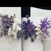 Fleurs artificielles de la série violette pour mariage - Arrangements au sol et de fond avec roses, lys, tulipes et hortensias
