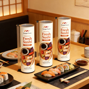บรรจุภัณฑ์ซูชิแบบหลอดพิมพ์ลายตามสั่ง ยี่ห้อ Sprintpackage เป็นมิตรต่อสิ่งแวดล้อม สำหรับอาหาร กล่องทรงกระบอกสำหรับซูชิ - Product Image 4