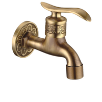 Robinet moderne en laiton pour machine à laver et évier, avec cartouche céramique, 1/2 pouce, eau froide uniquement, extérieur, ouverture rapide