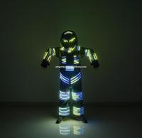 LED Roboter Kostüm LED Kleidung Stelzen Walker Kostüm LED Anzug Kostüm Helm Laser CO2 Jet Maschine