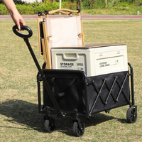 Chariot de camping pliable robuste OEM/ODM, capacité de charge 200 kg, avec doublure lavable et table réglable en hauteur, pour le rangement extérieur et les événements sportifs