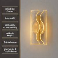 Lampe murale LED moderne et créative en maille d'aluminium ondulée avec lumière à intensité variable et garantie de 3 ans pour la décoration de hôtels de luxe et de chambres à coucher