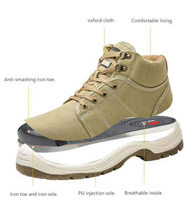 Unisex Lace-Up <b>Lightweight</b> Construction <b>Safety</b> <b>Shoes</b> Slip-Resistant Anti-Shatter Anti-Puncture Reinforced Factory Work - Product Image 6