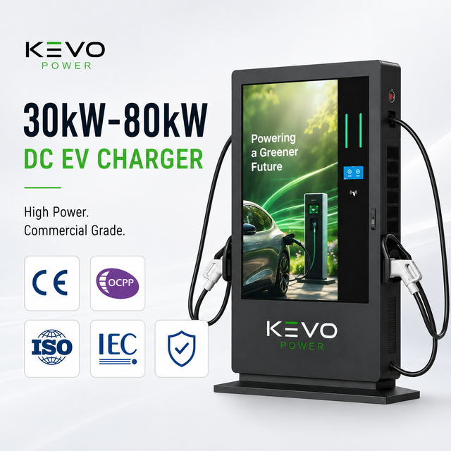 Commercial EV Charging Station with Dual Guns and 65 Inch 4K Display for Malls Parking Lots Hotels and Retail