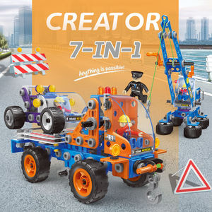 Juego de Construcción de 244 Piezas, Modelo de Vehículo de Reparación de Emergencias en Carretera, Juguete STEM para Niños, Creativo, con Tornillos y Tuercas, Desmontable, Auto, Camión, Helicóptero, DIY - Product Image 3