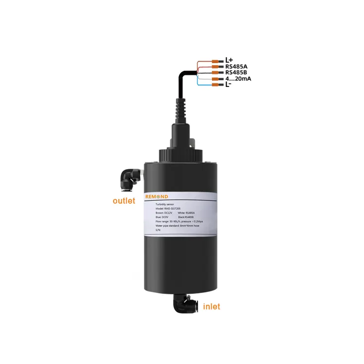 Probe Kekeruhan Online Sensor Kekeruhan RS485 Sensor Aliran Sel TSS Sensor Kekeruhan Digital untuk Air Minum