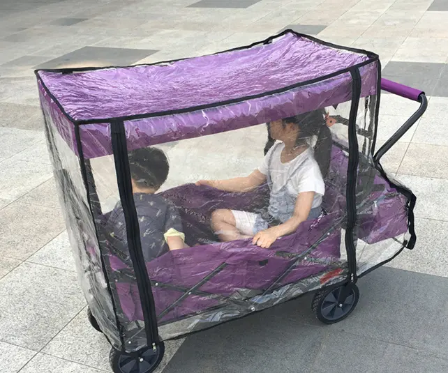 Outdoor Collapsible Baby Stroller Folding Canopy Carts for Kids Customized 600D Fabric 80kg 122*55*109cm 1pc/ctn 20cm*5cm dia 