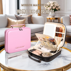 Nianduodao – trousse de maquillage EVA avec miroir Led, sac à cosmétiques portable pour femmes, rangement de voyage, organisation multifonctionnelle, grande capacité - Product Image 2