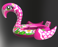 Grand flotteur gonflable écologique en PVC en forme de flamant rose pour la piscine, idéal pour la plage et les fêtes estivales, capacité 3-5 personnes