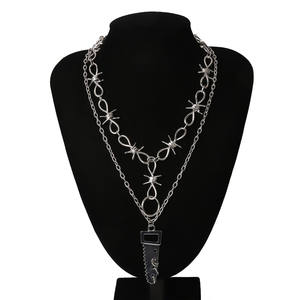 Collana Choker con Filo Spinato Stile Hip Hop Punk, Collana Gotica con Ciondolo Argento Massiccio per Gioielli da Donna - Product Image 4