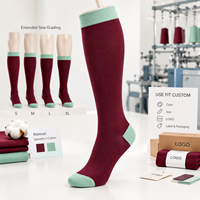 Chaussettes hautes pour mollets larges, confortables, en coton et élasthanne, personnalisables