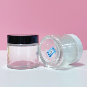 Eco-friendly Recycled Body Butter <b>Scrub</b> Cream Container 4oz 120g Clear Straight Side Glass Cream Jar with Lid - Product Image 4