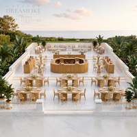 Ensemble de mobilier de mariage en bois haut de gamme, solution de location tout-en-un pour événements, table de banquet, chaise, canapé, comptoir de bar, commande en gros