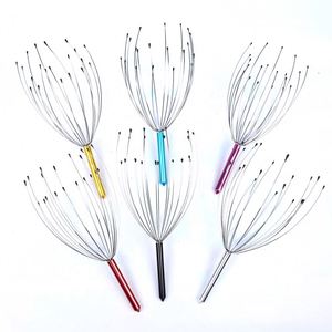 White <b>Box</b> 20Claws Octopus Relax Hair Scalp Scratcher Manual <b>Tool</b> <b>Metal</b> Head Massager - Product Image 3