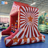Jeu de fête gonflable géant 2-en-1 : Lancer d'anneaux et jeu de carnaval gonflable double face