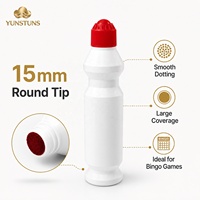 Marqueur de bingo OEM à pointe ronde de 15 mm, 65 ml (2,2 oz), grande capacité, encre aquarelle multicolore à forte pigmentation, en vrac pour jeu de bingo