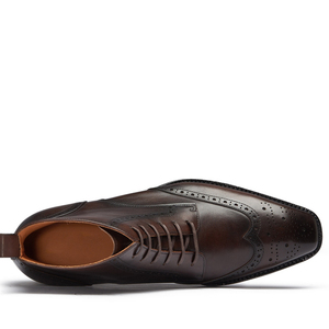 <span class=keywords><strong>Botas</strong></span> de Tobillo para Hombre Estilo Británico Retro, de Cuero Genuino con Costuras Ocultas y Suela de Piel de Vaca - Product Image 4