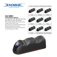 Station de charge double DOBE pour manettes PS4 Slim et Pro avec 9 modes d'éclairage RVB, station de charge rapide pour 2 manettes