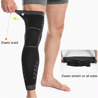 Genouillère de sport professionnelle en nylon avec gel, support complet de la jambe, protection respirante et pliable pour une compression maximale