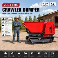 Mini-dumper robuste de 1200 kg de capacité pour VOL-F1200, pivotant à 180 degrés, pour travaux de construction, agricoles et de jardinage