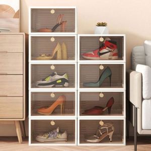 Haogle - Organizador de Zapatos de Plástico PP al por Mayor, Caja de Almacenamiento de Zapatos Apilable, Caja de Zapatos Plegable Combinable DIY - Product Image 4