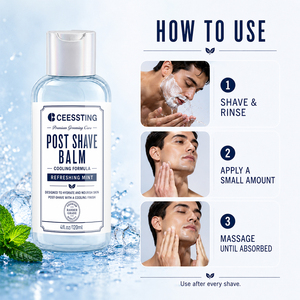 Baume Après-Rasage Hydratant Longue Durée, Formule Rafraîchissante et Apaisante pour Soulager l'Inconfort Après le Rasage, Marque Blanche - Product Image 5