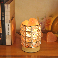 Décoration d'intérieur, lampe en sel de l'Himalaya naturel rose, artisanale, à intensité variable, effet lumineux cristallin, Feng Shui, ange