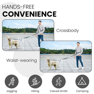 Correa de perro de seda de látex duradera elástica de nailon personalizada con asas acolchadas suaves y correa reflectante para manos libres - Product Image 5