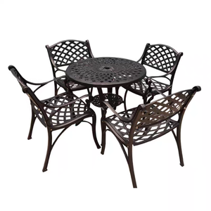 बालकनी धातु गार्डन तालिका सेट आउटडोर उद्यान फर्नीचर कास्ट प्राचीन एल्यूमीनियम आउटडोर आँगन मेज और कुर्सी - Product Image 2