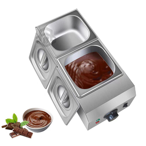 Chauffe-Fontaine Électrique Professionnel Double pour <span class=keywords><strong>Chocolat</strong></span> et Fromage, Machine à Fondue, Cuve de Fusion et Réchaud - Product Image 1
