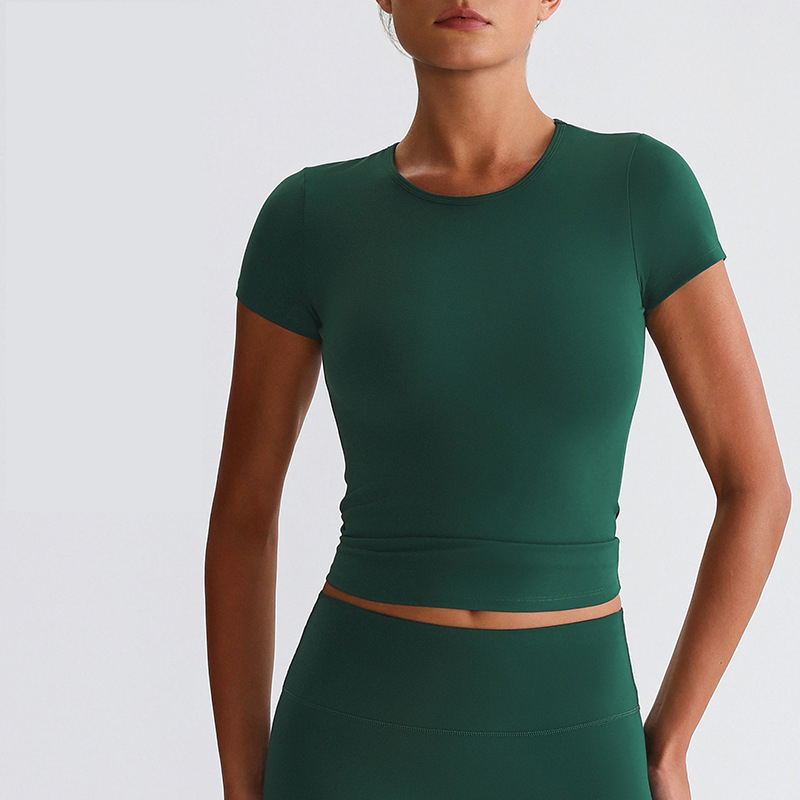 2025 Summer Daily Casual Womens Running Clothing Quick Dry Sports Shirts Short Sleeve Fitness Top Yoga T Shirt for Women