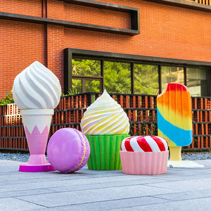 Estatua de cono de helado de fibra de vidrio personalizada, escultura grande de helado para decoración de exhibición de ventanas, 2022 - Product Image 5