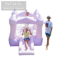 Château gonflable rose d'extérieur pour fête d'anniversaire avec toboggan, vente en gros, pour enfants, usage domestique