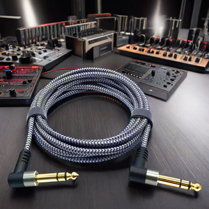 6.5 מ "מ 1 / 4 אינץ 'עד 1 / 4 אינץ' <span class=keywords><strong>Trs</strong></span> כבל שמע סטריאו, רבע אינץ 6.35 מ" מ זווית ישרה חיבורי מאוזנת - Product Image 3