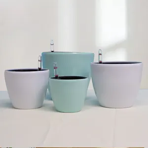 Leizisure Medium Planters Pot Selbst wasser für Zimmer pflanzen Klarer Kunststoff Automatischer selbst bewässern der Pflanzen topf (HG-0818-1)