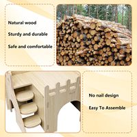Ensemble de cachettes pour hamsters et gerbilles, maison en bois avec toit, escalier, toboggan, balançoire, abri ludique, accessoires de cage pour hamsters nains, souris et autres rongeurs