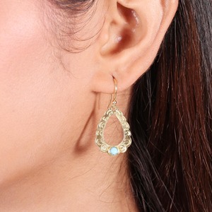 Pendientes de latón chapado en oro vintage con turquesa, estilo tribal, los más vendidos, joyería para oficina - Product Image 3