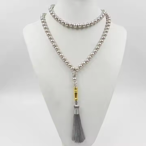 Cuentas de oración estilo Mailard con 99 perlas, borlas de plata, contador de oración musulmán para creyentes religiosos - Product Image 5