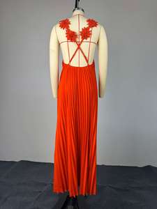 Abito Lungo da <span class=keywords><strong>Donna</strong></span> Senza Spalline e Senza Colletto in Poliestere Plissettato, Stile Fresco e Dolce, Nuova Collezione Primavera, Taglie S-2XL, Vendita all'Ingrosso - Product Image 5